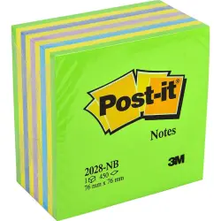 Post-it 2028 NB Yapışkanlı Not Kağıdı 76 mm x 76 mm Gökkuşağı Rengi Tonları 450 Yaprak - 3M