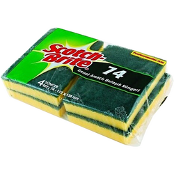 3M Scotch Brite 74 Yeşil Klasik Bulaşık Süngeri 4`lü Paket - Scotch-Brite