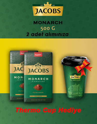 Jacobs Monarch 500 G 2 adet alımınıza Thermo Cup Hediye!