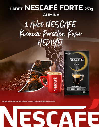 Nescafe Forte Filtre Kahve 250g 1 Adet Alımınıza 1 Adet Nescafe Kırmızı Kupa Bardak Hediye!