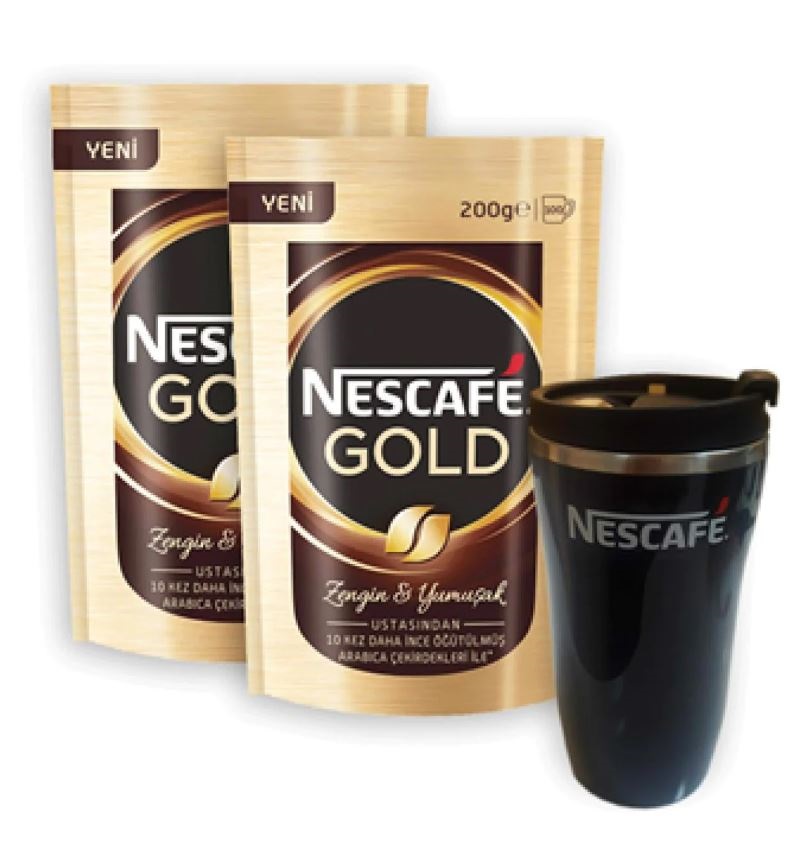 Nescafe Gold 200 Gr 2 Adet Alımınıza Thermo Mug Hediye!
