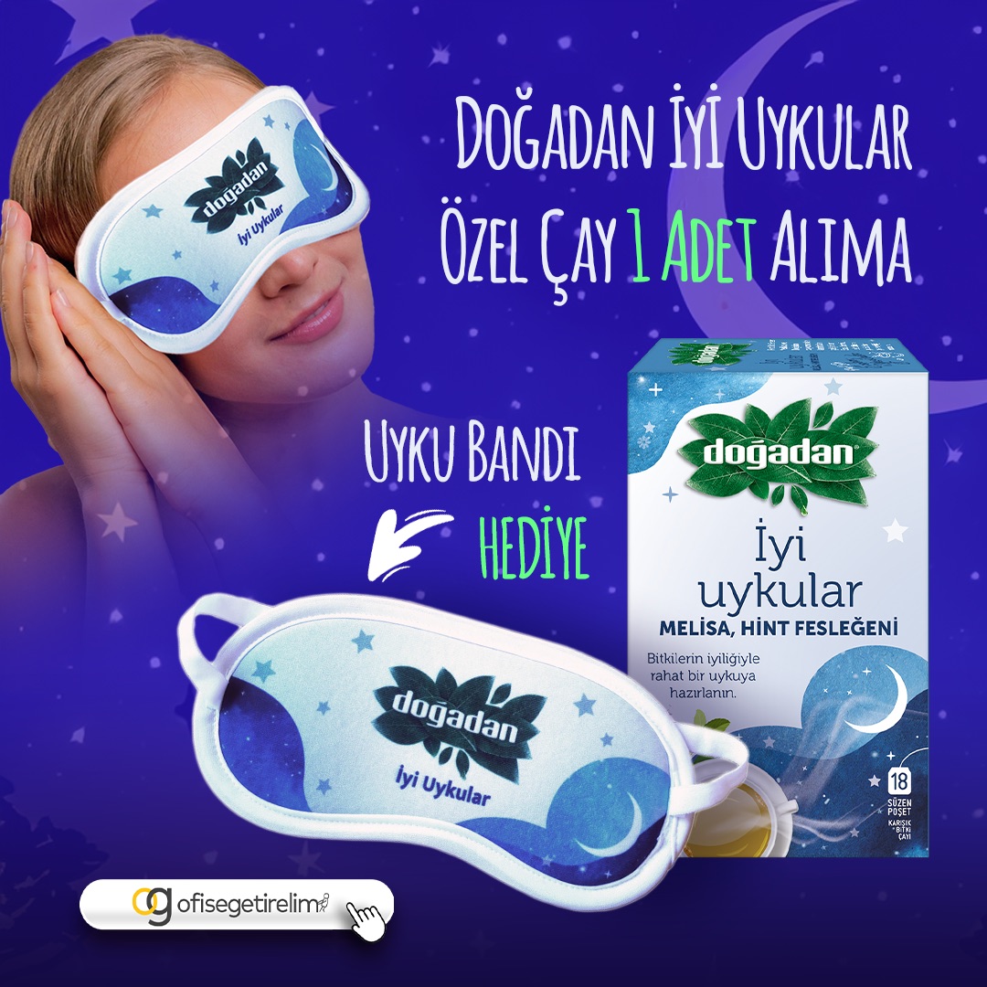 Doğadan İyi Uykular 1 Adet Çay Alımınıza Uyku Göz Bandı Hediye!