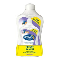 Activex Hassas Antibakteriyel Sıvı Sabun 1500 ml + 700 ml Hediyeli! - Activex