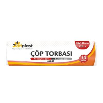 Atiplast Konteyner Çöp Torbası Siyah 90x120 800 Gr 10'lu 10 Rulo - 1