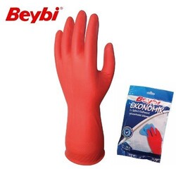 Beybi Bulaşık Eldiveni Kırmızı 7-7,5 No - Beybi