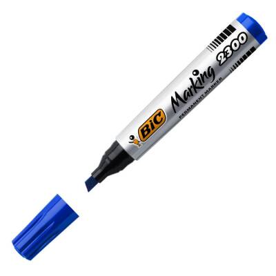 Bic Permanent Markör Kalem Kesik Uçlu Mavi - 2