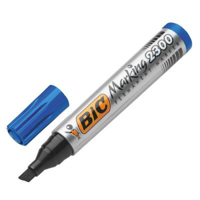 Bic Permanent Markör Kalem Kesik Uçlu Mavi - 3