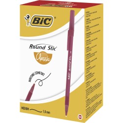 Bic Round Stic Tükenmez Kalem (Kırmızı) 60`lı - Bic