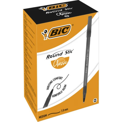 Bic Round Stic Tükenmez Kalem (Siyah) 60`lı - Bic