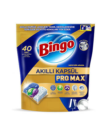 Bingo Akıllı Kapsül Pro Max Bulaşık Makinesi Deterjanı Tableti 40'lı - 1