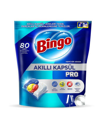 Bingo Akıllı Kapsül Pro Bulaşık Makinesi Deterjanı Tableti 80'li - 1