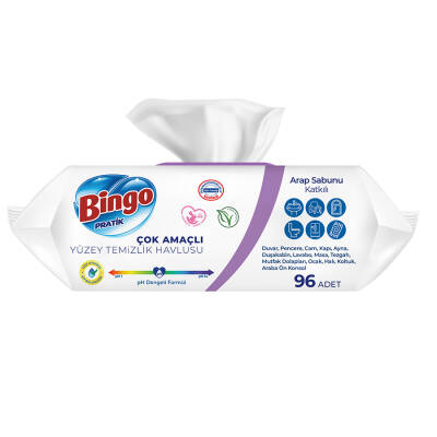 Bingo Yüzey Temizlik Havlusu Arap Sabunu ve Lavanta 96'lı - 3