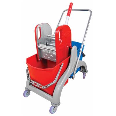 Ceyhanlar Çift Kovalı Temizlik Arabası Seti Çelik Presli - 1