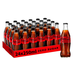 Coca Cola Zero Sugar Depozitosuz Cam 250 ml 24`lü - Coca Cola