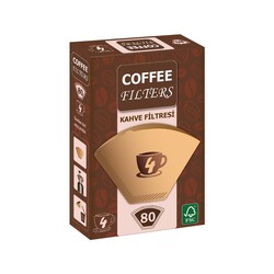 Coffee Filters Filtre Kahve Kağıdı Brown (4) 80`li - Coffee