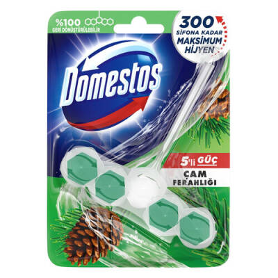 Domestos WC Blok Tuvalet Bloğu 5'li Güç Çam Ferahlığı 50 G - 1