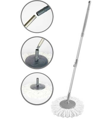 Döner Başlıklı Set Yedek Sap Mop Paspas Ucu Takımı - 1