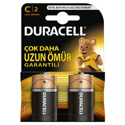 Duracell Alkaline C Pil 2`li Paket - Duracell