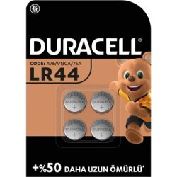 Duracell Özel LR44 Alkalin Düğme Pil 1,5 V 4'lü Paket - Duracell