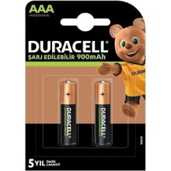 Duracell Şarjlı AAA İnce Kalem Pil 900 mAh 2'li Paket - Duracell