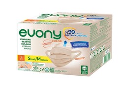 Evony Color S/M Bej Cerrahi Maske 50`li - Evony