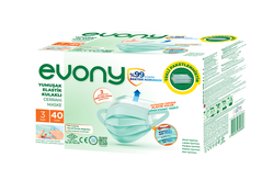 Evony Elastik Kulaklıklı Cerrahi Maske 40`lı (Tekli Paket) - Evony