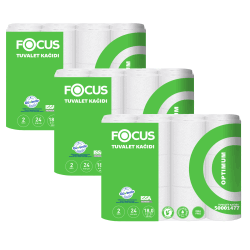 Focus Optimum Tuvalet Kağıdı - Çift Katlı - 150 Yaprak - 72`li Rulo - Focus