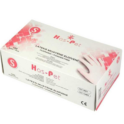Haspet Muayene Eldiven Latex Pudrasız Small 100'lü - Haspet