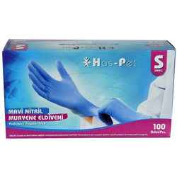 Haspet Nitril Pudrasız Muayene Eldiveni Small 100`lü - Haspet