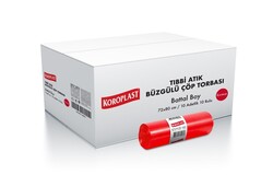 Koroplast Battal Boy Büzgülü Tıbbi Atık Torbası 72x80 cm 100`lü - Koroplast