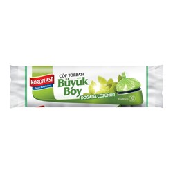 Koroplast Doğada Çözünür Büyük Boy Çöp Torbası 10'lu 25 Paket 65x80 cm - Koroplast