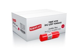 Koroplast Jumbo Boy İpli Tıbbi Atık Torbası 80x110 cm 100`lü - Koroplast