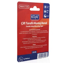 Kraf Çift Taraflı Bant İç Mekan 19mmx1.5mt 2530G - 2