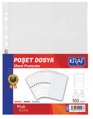 Kraf 1002 Poşet Dosya A4 XL 100'lü - 1