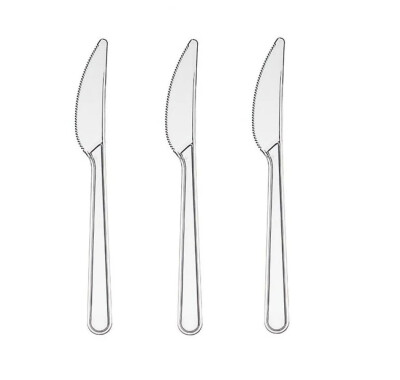 Lüks Şeffaf Bıçak 100`lü - 