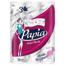 Papia Decor Rulo Havlu 12'li Rulo 2 Paket - Papia