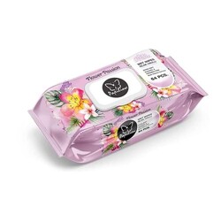Papilion Islak Havlu Çiçek Tutkusu Pembe 64'lü - Papilion