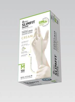 Reflex Slimfit Pudrasiz Krem Eldiven M Beden 100′lü - 1