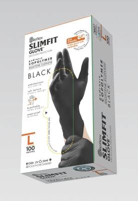 Reflex Slimfit Pudrasiz Siyah Eldiven L Beden 100′lü - 1