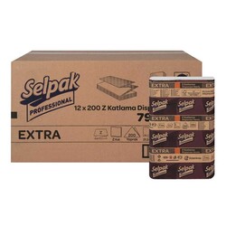 Selpak Professional Extra Z Katlı Dispenser Havlu 200 12'li - Selpak
