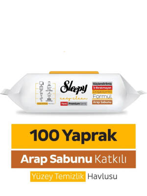 Sleepy Yüzey Temizleyici Mendil Arap Sabunlu 100'lü - 1