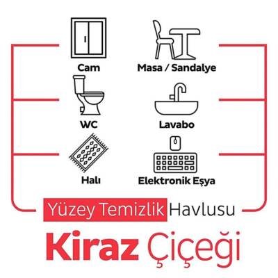 Sleepy Yüzey Temizlik Havlusu Kiraz Çiçeği 100'lü - 5