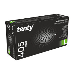Tenty 405 Nitril Pudrasız Muayene Eldiveni L Beden Siyah - Tenty