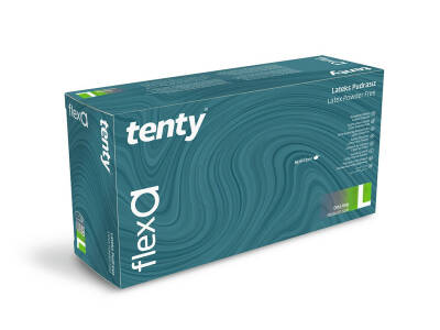 Tenty Flex A Muayene Eldiveni Latex Pudrasız L Beden 100′lü - 1