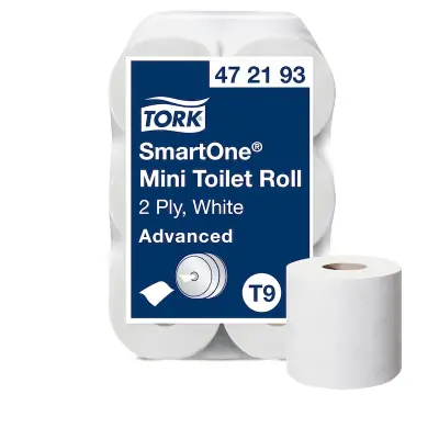Tork 472193 Smartone Mini İçten Çekmeli Tuvalet Kağıdı Advanced 112 Mt 12'li Rulo - 1