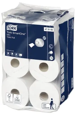 Tork 472193 Smartone Mini İçten Çekmeli Tuvalet Kağıdı Advanced 112 Mt 12'li Rulo - 2