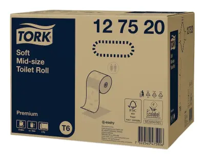 Tork 127520 Çift Rulo Tuvalet Kağıdı Premium 90 Mt 27'li Rulo - 2