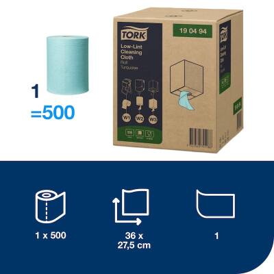 Tork Düşük Hav Nonwoven Temizlik Bezi Rulo Turkuaz 180 Mt - 4