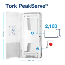 Tork 552500 Peakserve® Continuous™ Kağıt Havlu Dispenseri Beyaz - 6