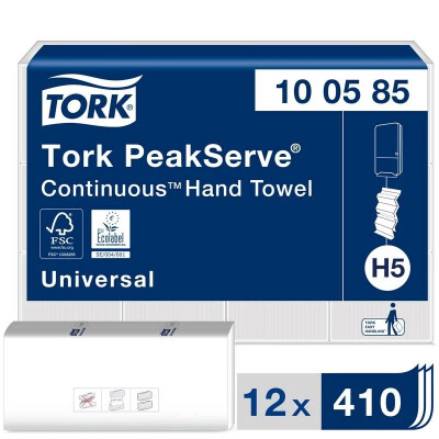 Tork Peakserve Kağıt Havlu - Tek Katlı - 410 Yaprak - 21 Paket - 20,1cm x 22,5cm - Tork